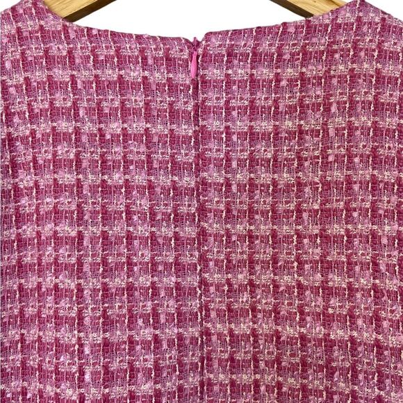 Vici Pink Tweed Fringe Short Sleeve Top. Size XL - Picture 6 of 10